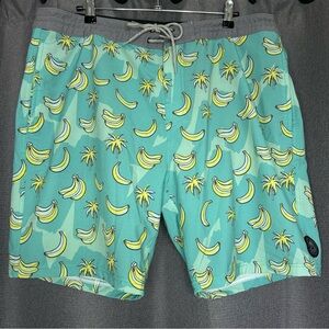 Rip Curl Lay‎ Day Mens Swim Trunks Board Shorts Size 38 Banana Print